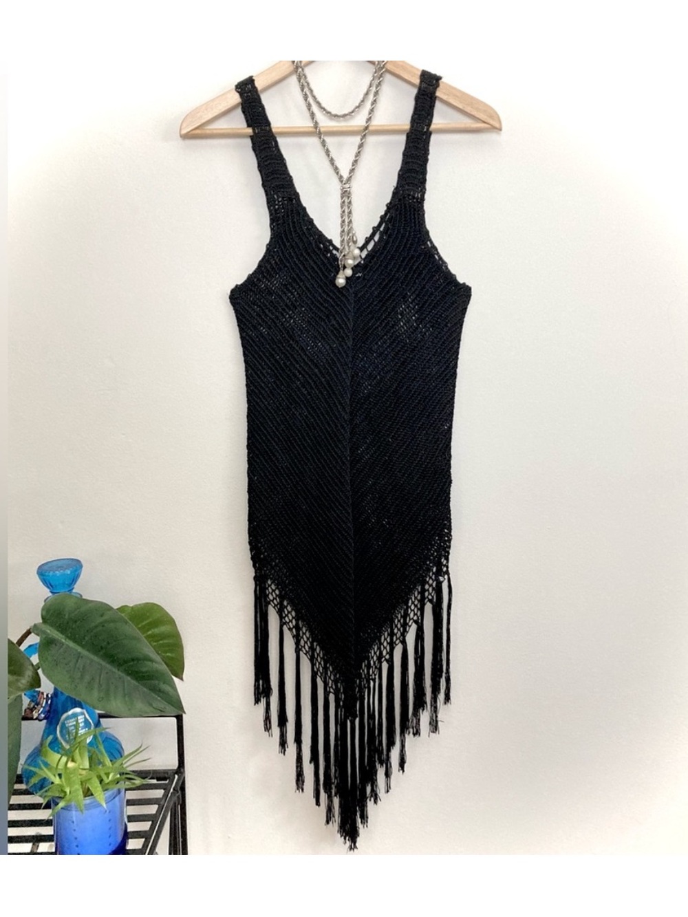 NWOT Volcom Black Crochet Swim Coverup Tank Small